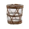 BIDK Home Glass And Rattan Votive Décor
