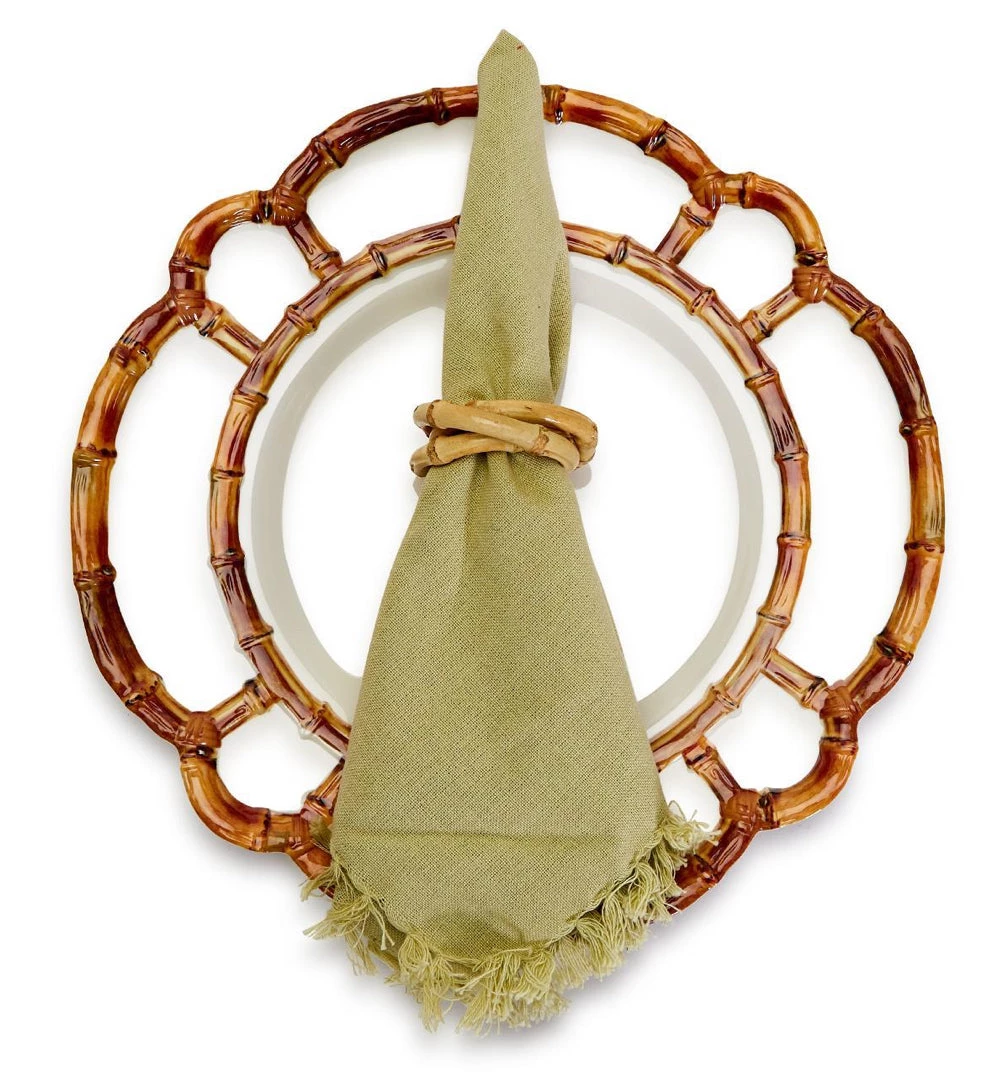 Two’s Company Tabletop Bamboo Napkin Rings Set Of 4 1 Two’s Company Tabletop Bamboo Napkin Rings Set Of 4