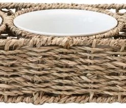 Creative Co-Op Seagrass 3 Bowl Server Serving Pieces