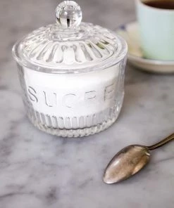 Kiss That Frog Depression Glass Sugar Jar "Sucre"