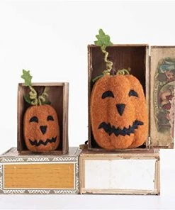 Creative Co-Op 8” Felt Pumpkin Décor