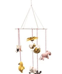 Creative Co-Op Wool Felt Animal Mobile Baby And Kids