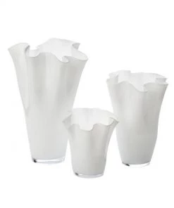 Abigails Small White Ruffle Vase