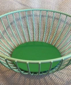 FIORENTINA Décor Wire Basket Lt Blue/green Small