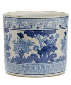 Two’s Company Décor Blue & White Garden Scene Vase/Planter