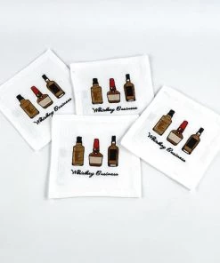 Pomegranate Inc. Whiskey Business Cocktail Napkins, Set Of 4