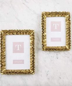 Two’s Company Décor Gold Ruffle Frame 5x7