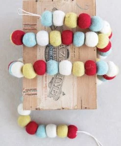 Creative Co-Op 72” Wool Felt Ball Garland